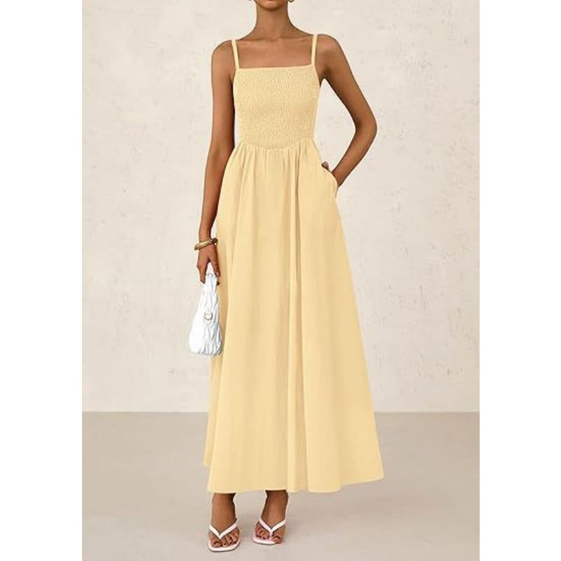 Damen Dünner Schultergurt Plissee Weste Trägerkleid mit Tasche