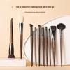 10-Piece Beginner Makeup Brush Set - Contour, Highlighter, Eyeshadow with Animal Hair