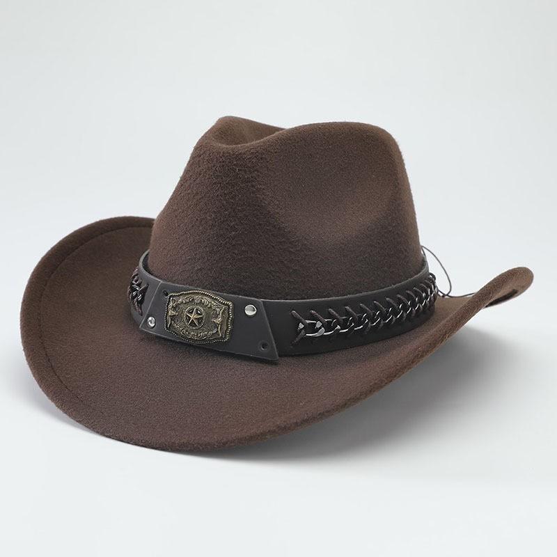Cowboy Hat With Chain And Starry Sky Compass For Western Style Men And Women