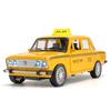1:18 LADA 2106 TAXI Alloy Car Model Sound and Light Pull Back Children's Toy Collectibles Birthday Gift