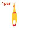 Yellow rubber squeaky chicken, screaming sound monster chicken, children's toy, pet toy, stress relief toy