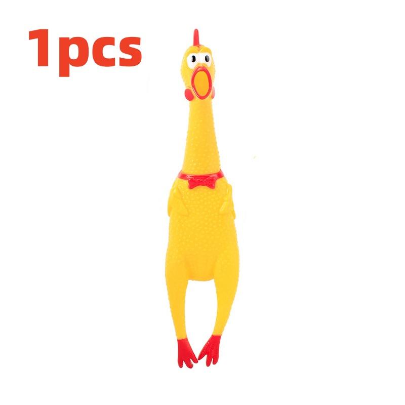 Yellow rubber squeaky chicken, screaming sound monster chicken, children s toy, pet toy, stress relief toy