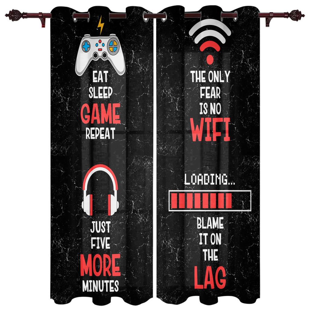 Video Game Art Handle Decoration Window Curtain for Living Room Bedroom Drapes Home Decor Kitchen Blinds Curtains