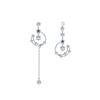 Asymmetric Moon & Tassel S925 Silver Earrings - Light Luxury Niche Design for Women