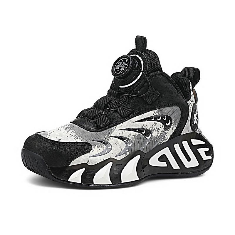 Children's shoes Boys' sports shoes Medium and older girls' basketball shoes Soft-soled running shoes Spring, autumn and winter velvet cotton shoes