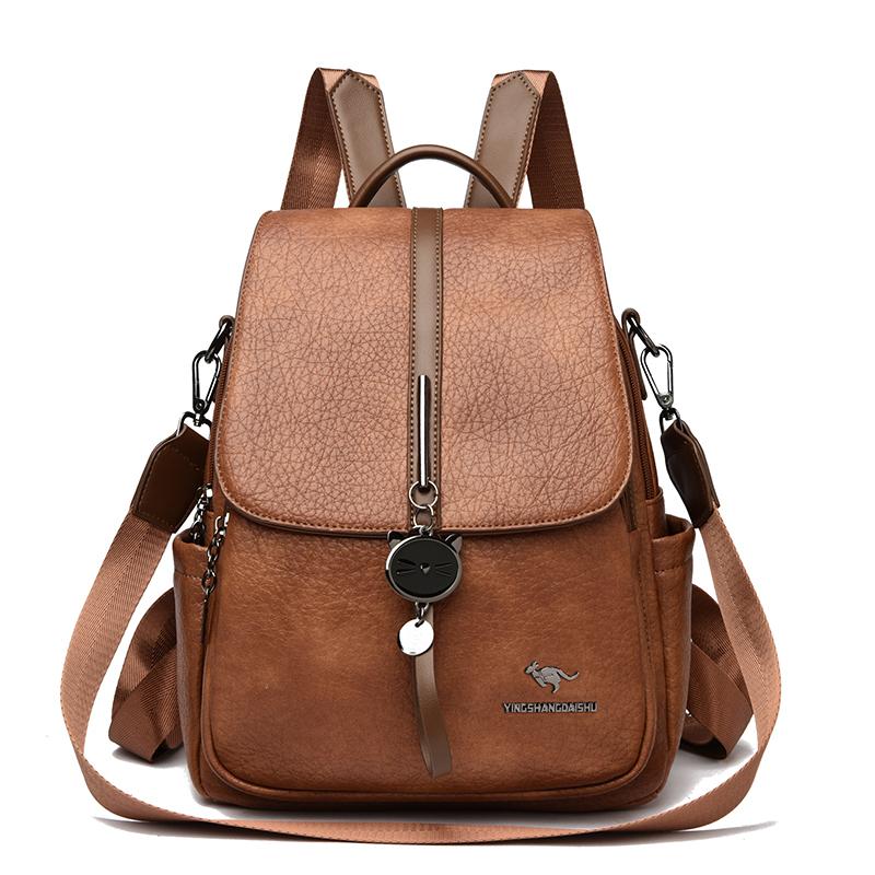 PU Backpack Women's Lightweight Backpack Multi-functional Shoulder Bag