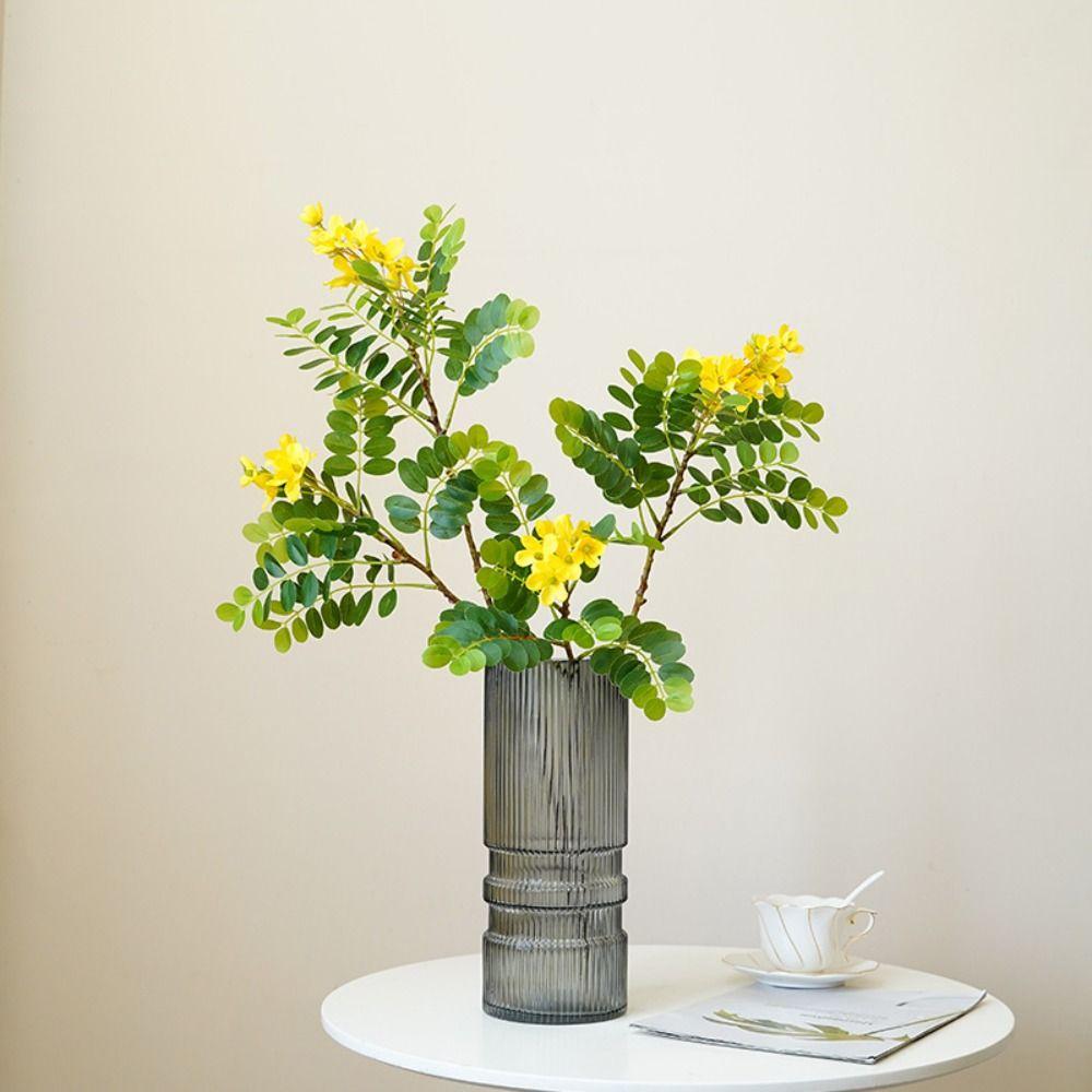 

с зелеными листьями искусственная ветка акации пластиковая поддельные цветы домашний садовый декор 72cm