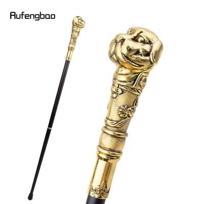 Bastone da passeggio alla moda con bastone da passeggio per cane Bulldog nero dorato Cucciolo di cane con bastone da passeggio di lusso per gentiluomo 93 cm