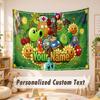 Custom Name Text Tapestry,Plants vs. Zombie Boho Wall Hanging, Decorative Backdrop Tapestry For Room