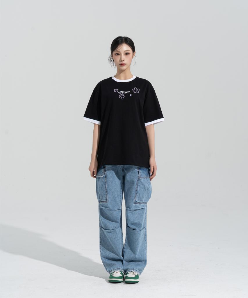Peijeuhwaiteu [Phase_4] Blossom Ringer Shortsleeves _Black / 8802026-St16