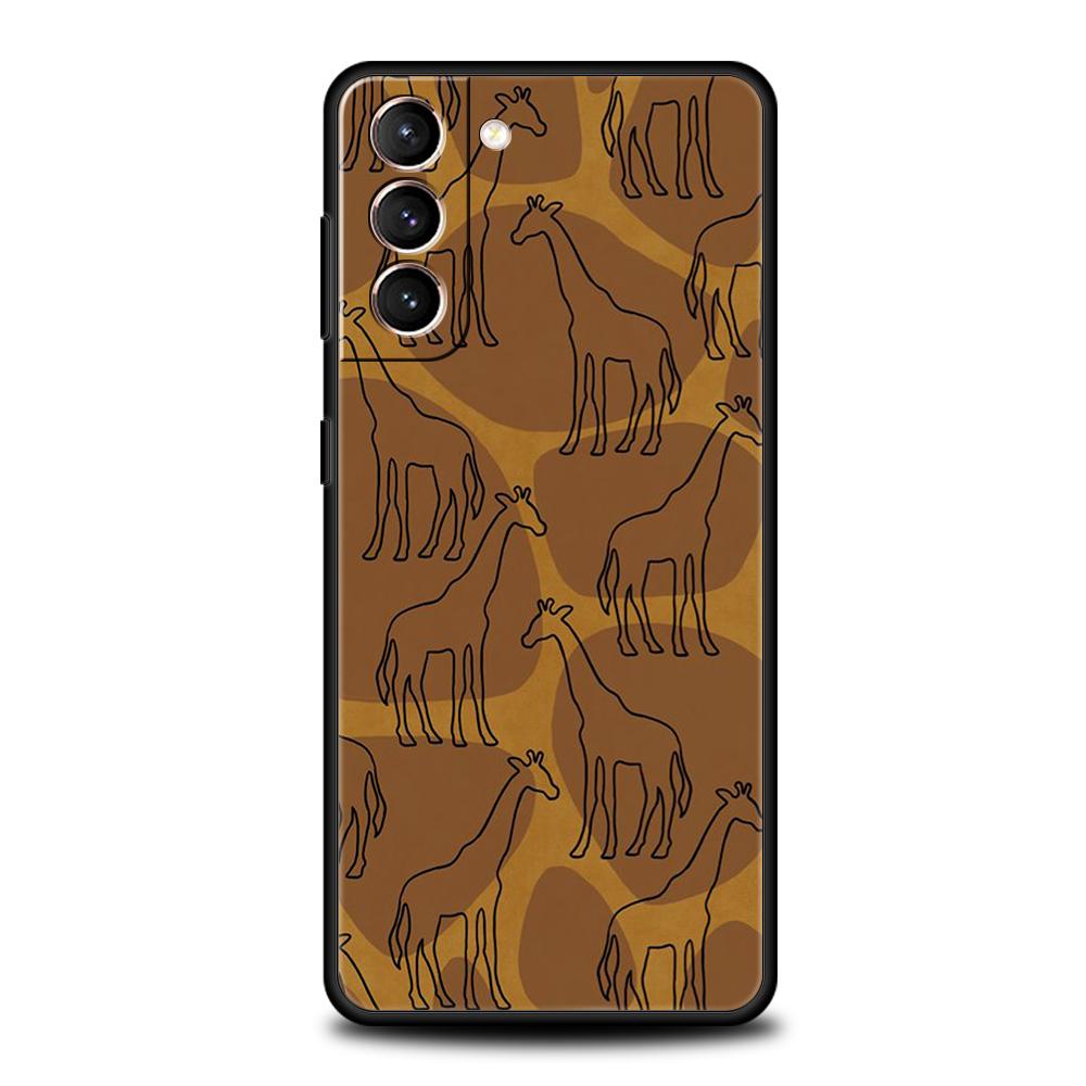 giraffe illustration Phone Case For Samsung Galaxy S25 S24 S23 S22 Ultra S20 S21 FE 5G S10 S9 Plus S10E Soft TPU Cover