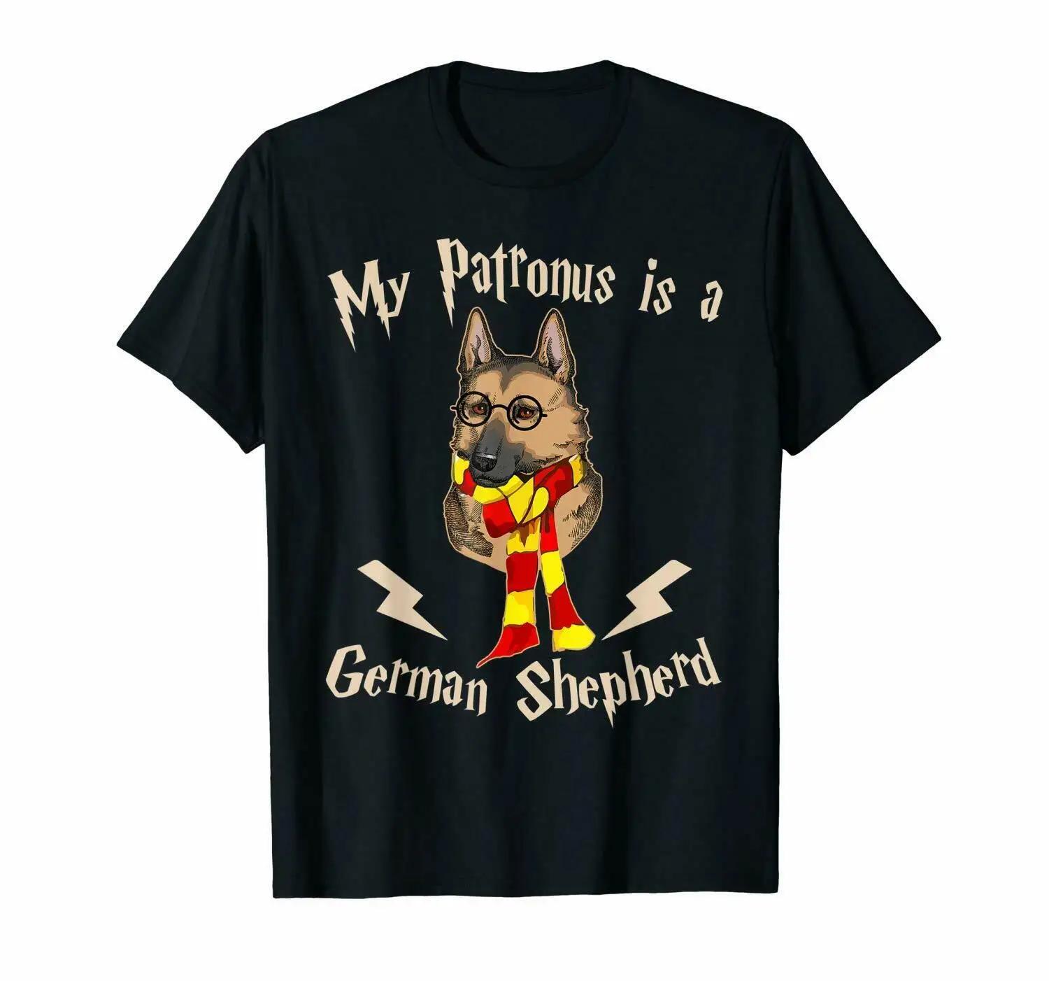 My Patronus Is A Shepherd Funny Dog Owner Gift TShirt 100 Cotton ONeck Short Sleeve Casual Mens Tshirt Size S3XL S