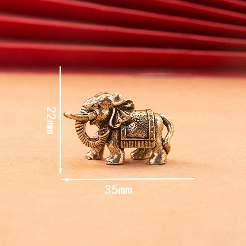 Brasses Elephant Ornaments Symbolizing Wealth Wisdoms and Good Fortunes for Gift Giving or Home Office Decoration