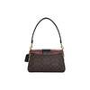 Coach Grace 26 Classic Monogram Buckle Closure Faux Leather And Sheepskin Leather Tote Crossbody Shoulder Bag Large Women Bags Brown Red CC066-IMOSN