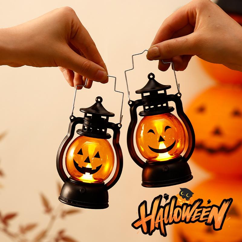 Halloween Pumpkin Ghost Face Lamp Portable Decoration Light for Bar Party Table Atmosphere Prop Halloween Decor Use