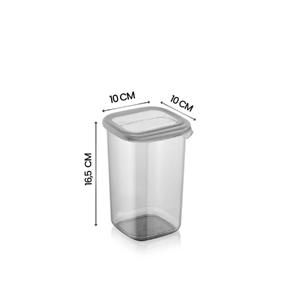 12 Liters Large Boly Square Storage Container Set With Label 1.2lt Anthracite Food Jar Set 1200 Ml