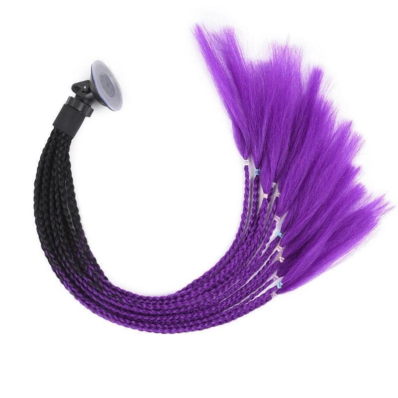 Motorcycle Helmet Dreadlock Braid Decor, 60cm Suction Cup for Delivery Riders