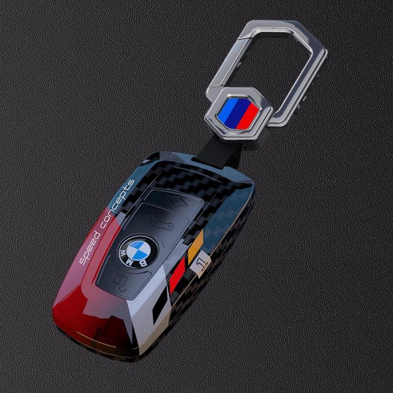 Applicable To BMW 5 Series Key Case New 3 Series Carbon Fiber Texture Key Case 7 Series Blade X5x6 Square X1x3 Shell Buckle