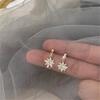 925 Silver Plated Flower Earrings with Zircon Short Dainty Studs Elegant Fairy Jewelry