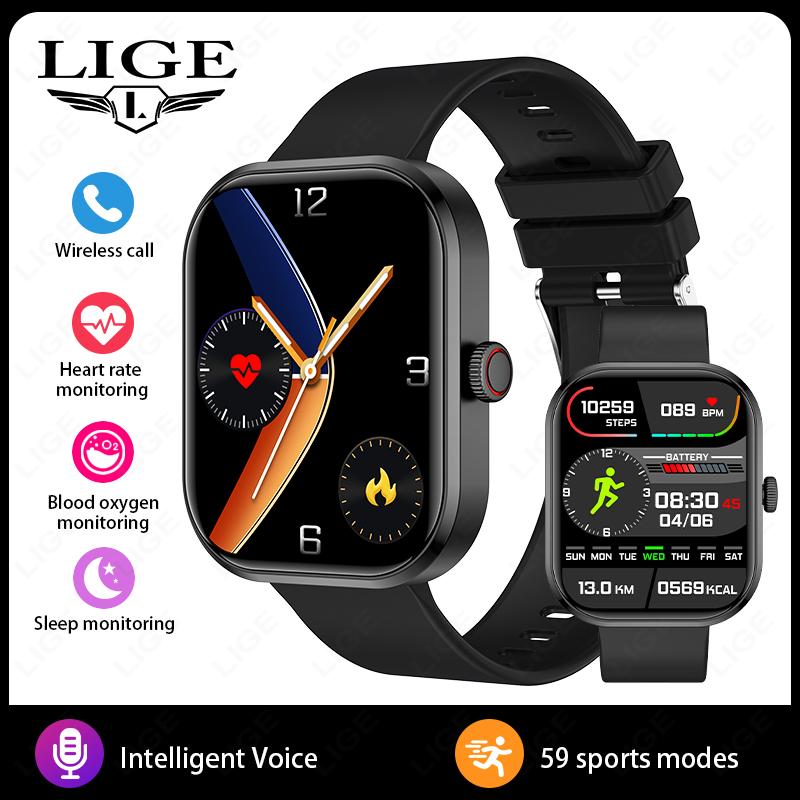 LIGE Многофункциональные умные часы для всех подключений к смартфонам Мужские Bluetooth-звонки Водонепроницаемые часы для жизни Спортивные умные часы Женские