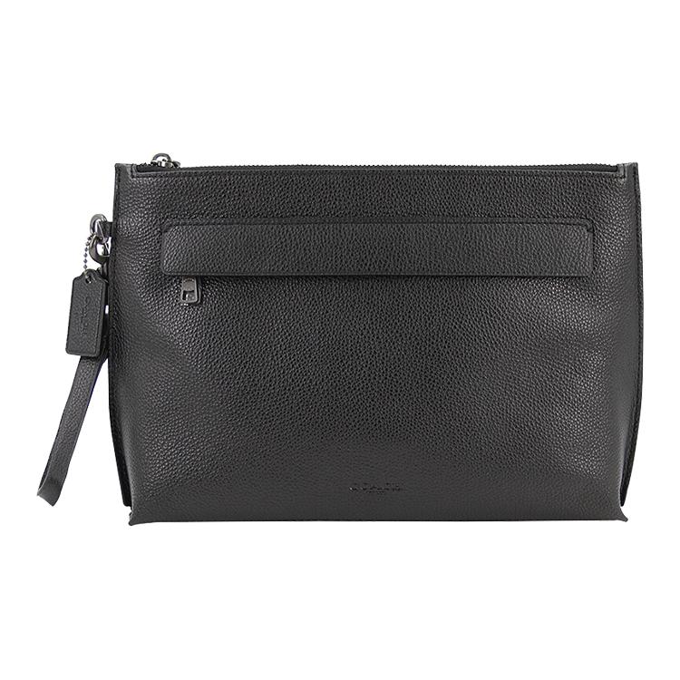 

Новый кошелек COACH из полированной шагреневой кожи, клатч-браслет большого размера, мужской, черный 28614-BLK 29.2*5.6*21.1CM