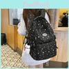 Simple Pattern Star Student Backpack With Plush Pendant For Daily Casual