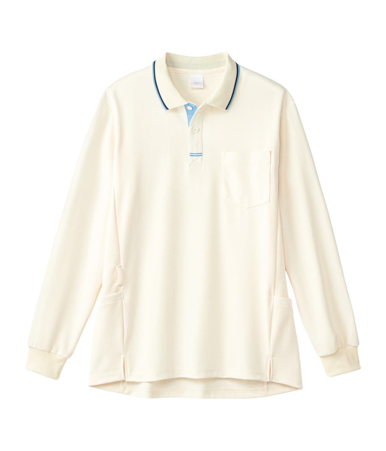 

Modern polo shirt side nursing [Profiling] long-sleeved (unisex), pockets, durable, anti-see-through, sweat-absorbing, quick-drying, simple, care,