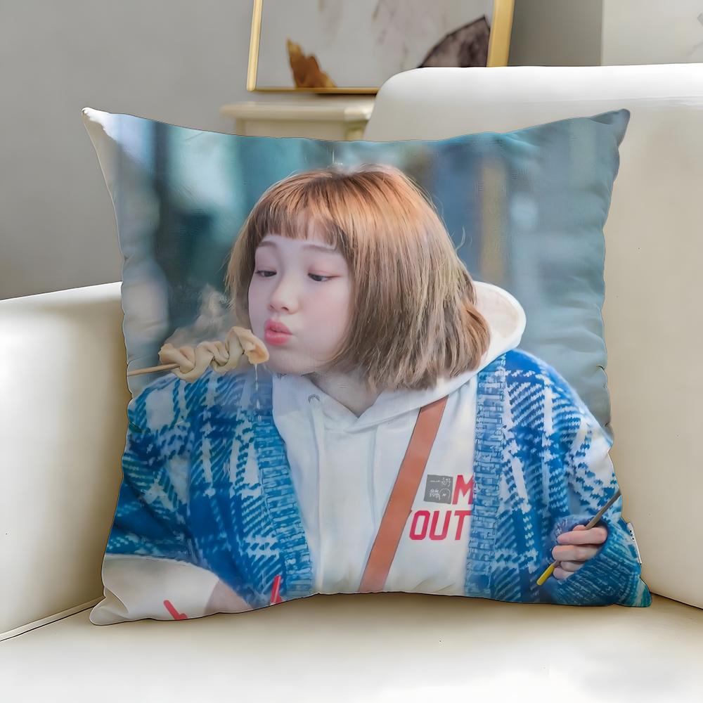 popular actress Lee SungKyung Cushion Cover Soft  EasyWash Pillow Case  Versatile for Couch Bed Travel and Office