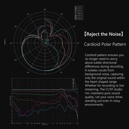 TOPPING Professional CL101 Studio Condenser Microphone, Gaming, XLR, Unidirectional, Shock Mount, Windscreen, Pop Filter, for Video Streaming, Home Re