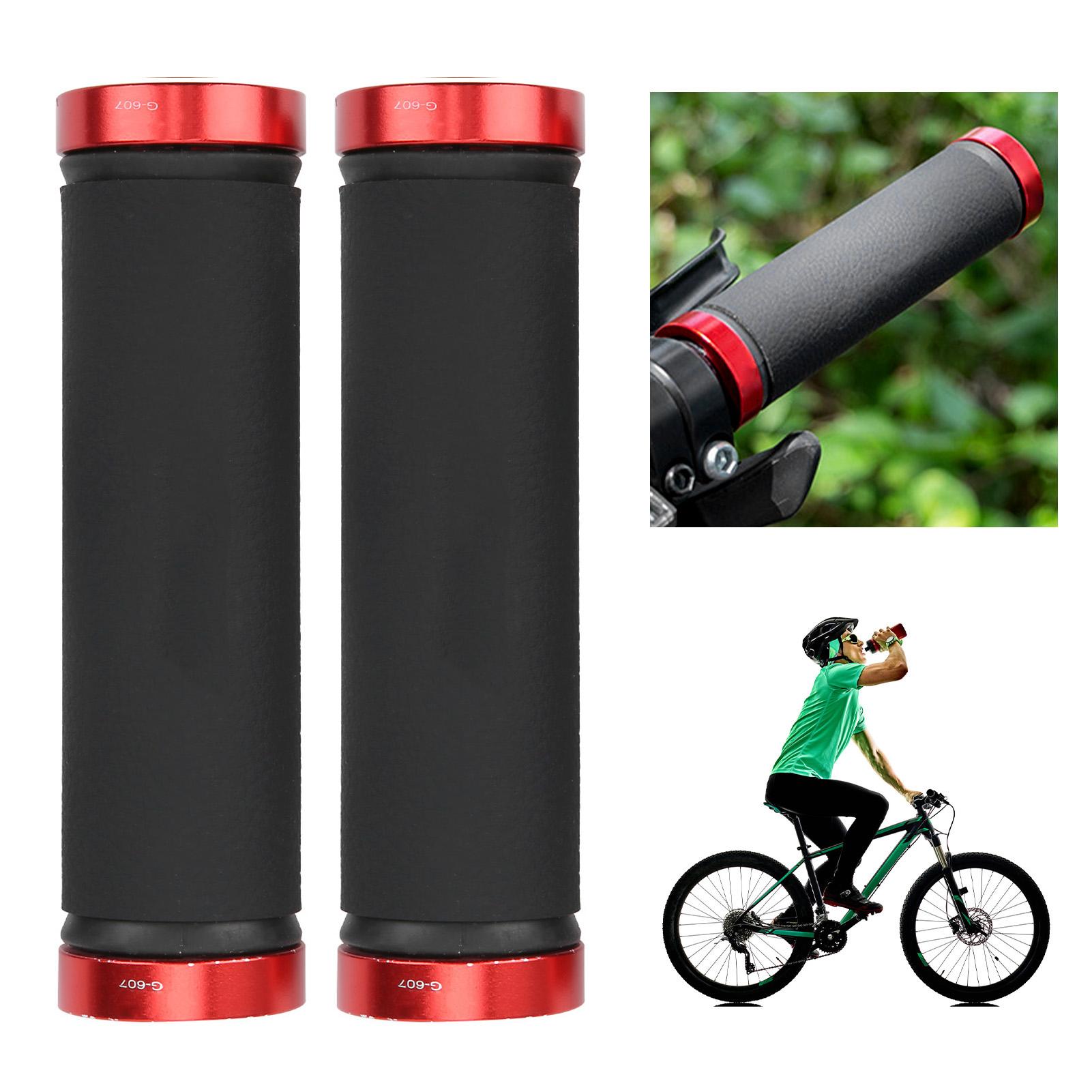 

‑607 Mountain Bike Handlebar Grip Microfiber Leather Bilateral Locking Handle Grip