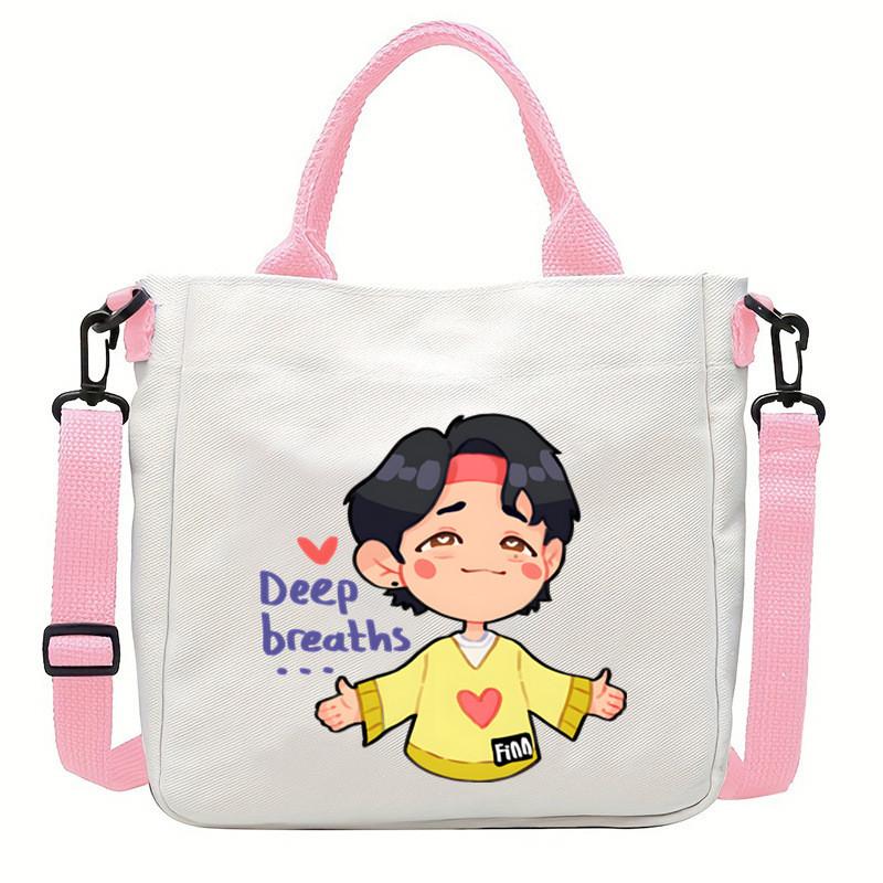Felix Kpop Band Super Star Printed Crossbody Bag Casual Canvas Shoulder Bags