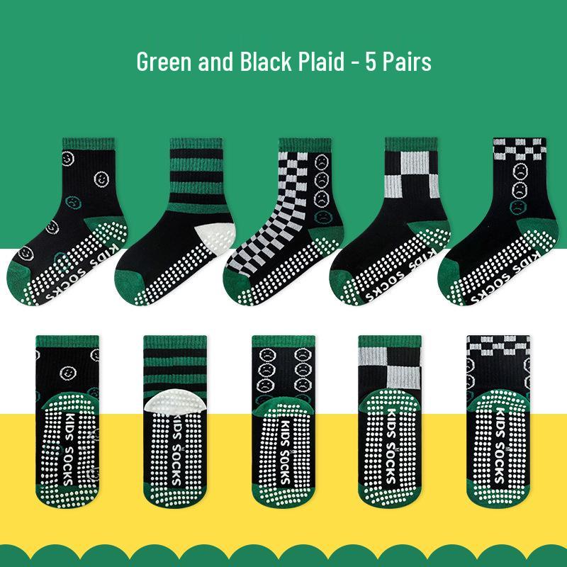 Trendy Anti-slip Mid-calf Socks for Men, Women, and Children - Ideal for Home, Indoor, Sports, and Trampoline Activities