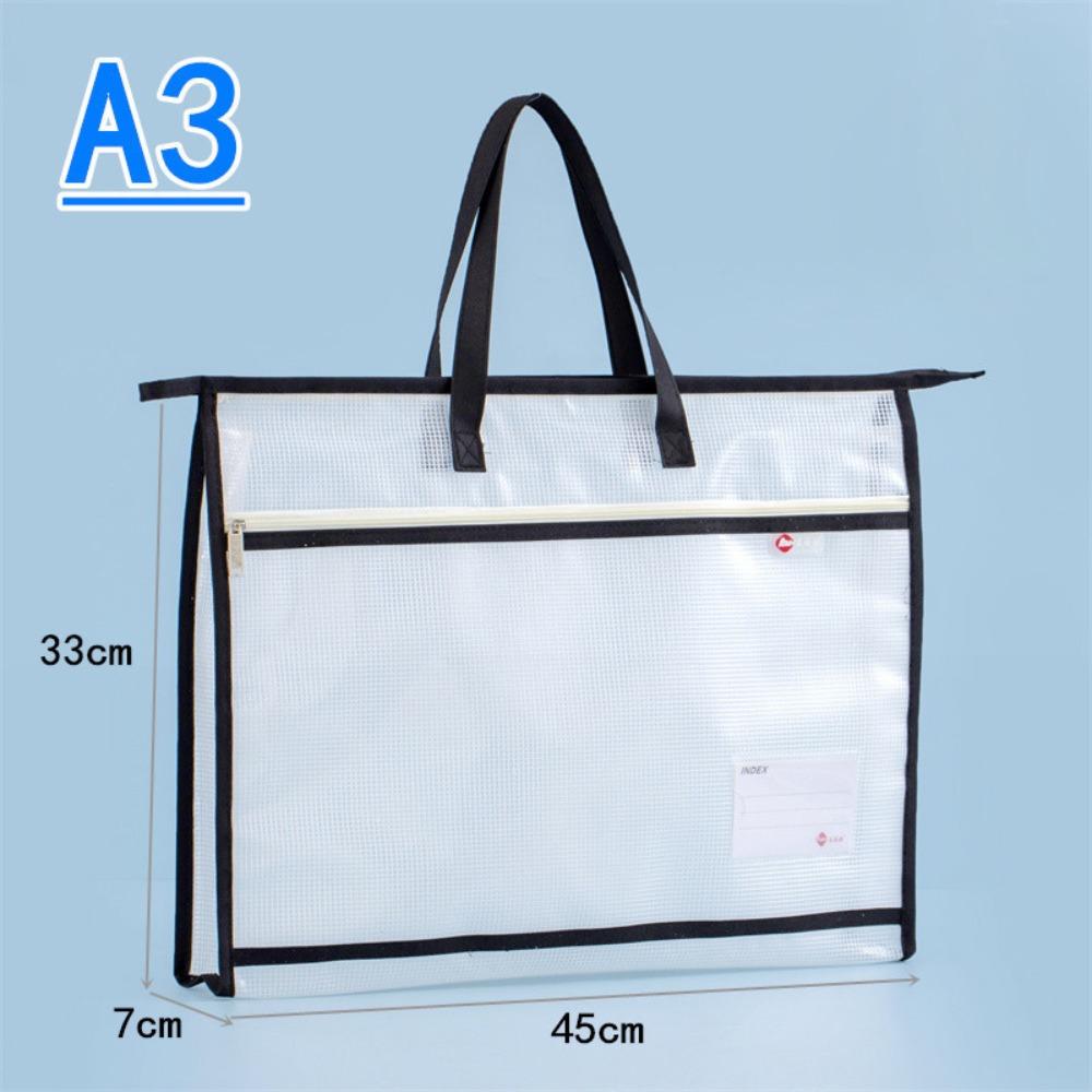 A3 A4 Project Bag Large File Bag for Quilting Craft Storage Bag Transparent Grid Mesh Zipper Drawing Sketch Storage Bags