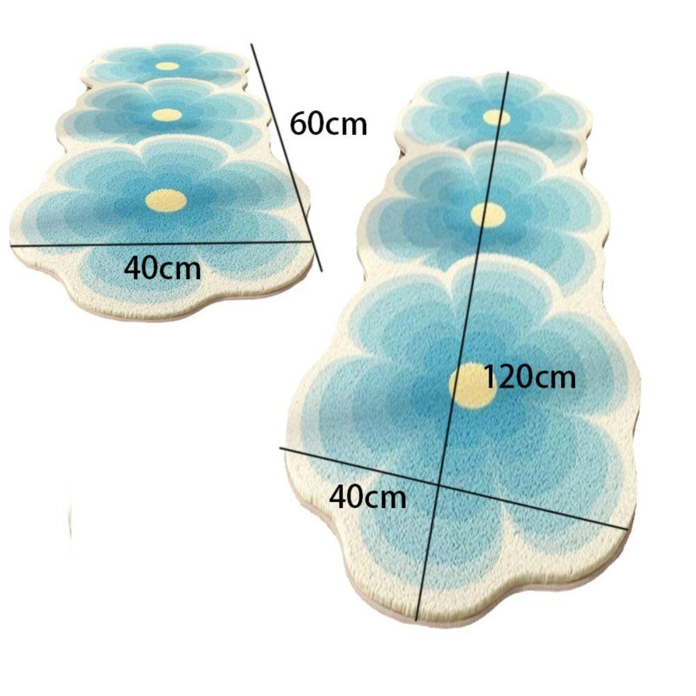 Anti-slip Floor Mat Plush Flower Rugs Nordic Style Carpet Bedroom Decor