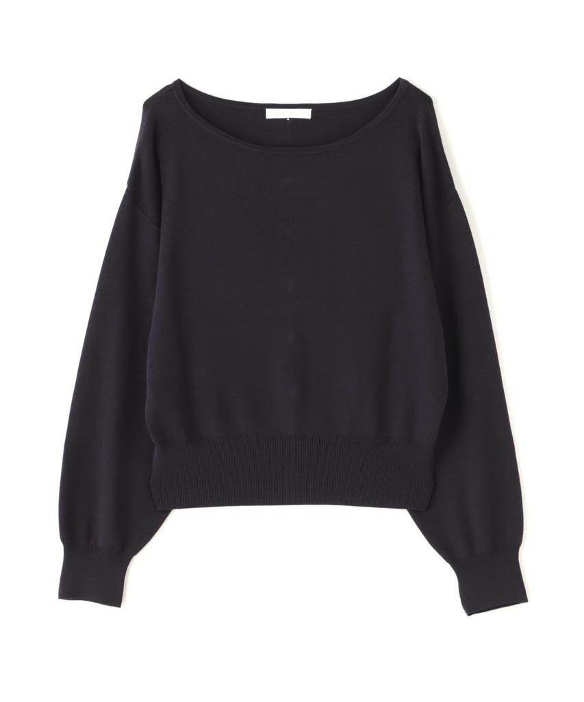 Proportion Body Dressing Navy Knit Sweater with Pearl Back Women's