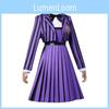 Wednesday Addams Family Cosplay Costume With Polyester Fabric For Halloween And Role Play