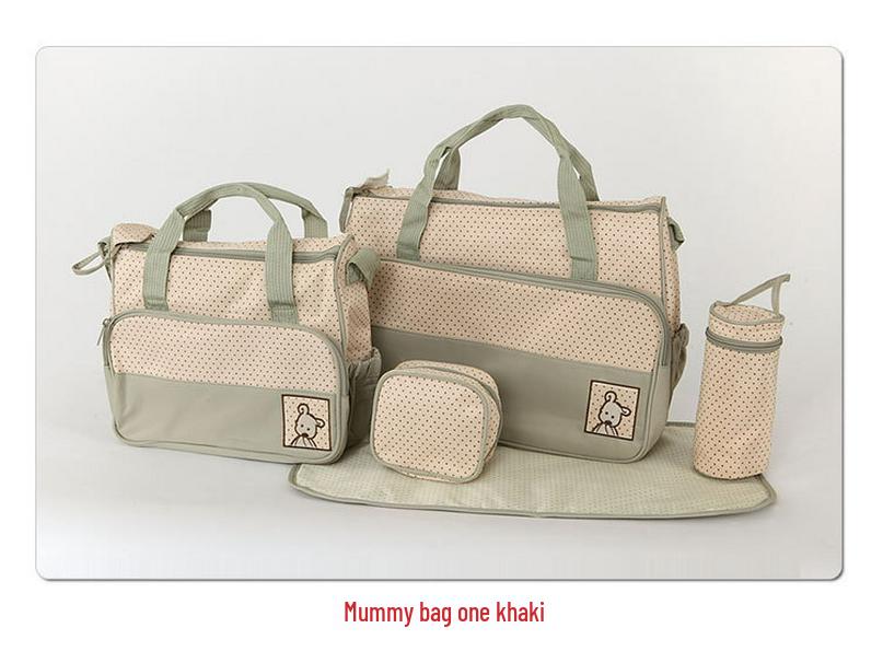 Waterproof Fashion Mommy Bag Set: Multifunctional Crossbody, Large Capacity, Single Shoulder, Handheld, 5 Pieces