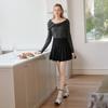 Xiangying Off-Shoulder Bowknot Knit Sweater