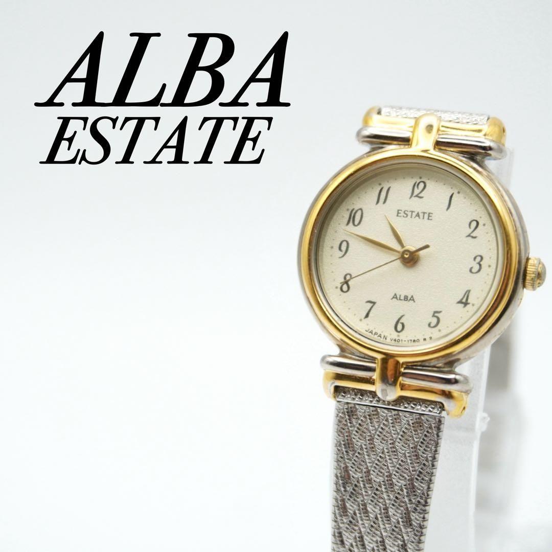 [New battery replacement] ALBA ESTATE V401-0580 Ladies watch Alba quartz working item