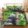 Panda Duvet Cover Set 3D Printed Wild Animal Cute Panda Comforter Cover Twin Queen King Sizes For Kids Polyester Bedding Set