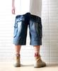 Oversized Length Cargo Wide Medium Loose Baggy Length Extra Wide Work Hip Hop Plus C22629A Number Men's 3/4 Jeans/Denim Shorts, Leg, Pants, Fit,