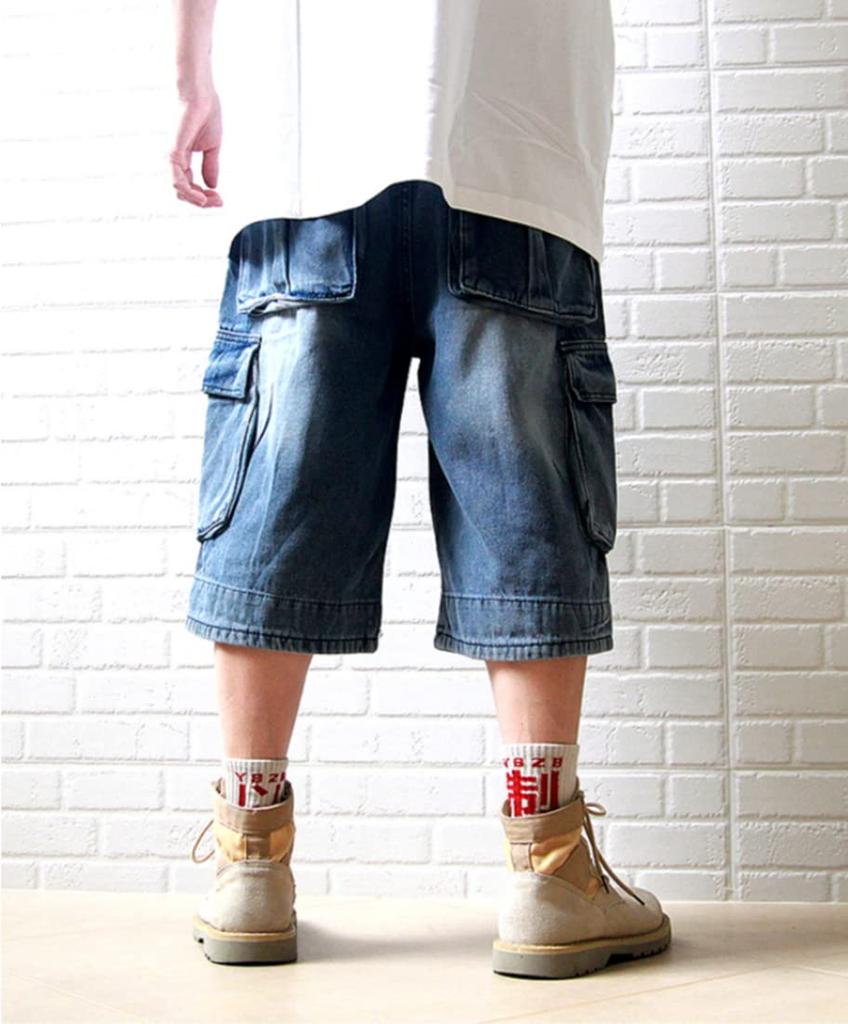 Oversized Length Cargo Wide Medium Loose Baggy Length Extra Wide Work Hip Hop Plus C22629A Number Men's 3/4 Jeans/Denim Shorts, Leg, Pants, Fit,