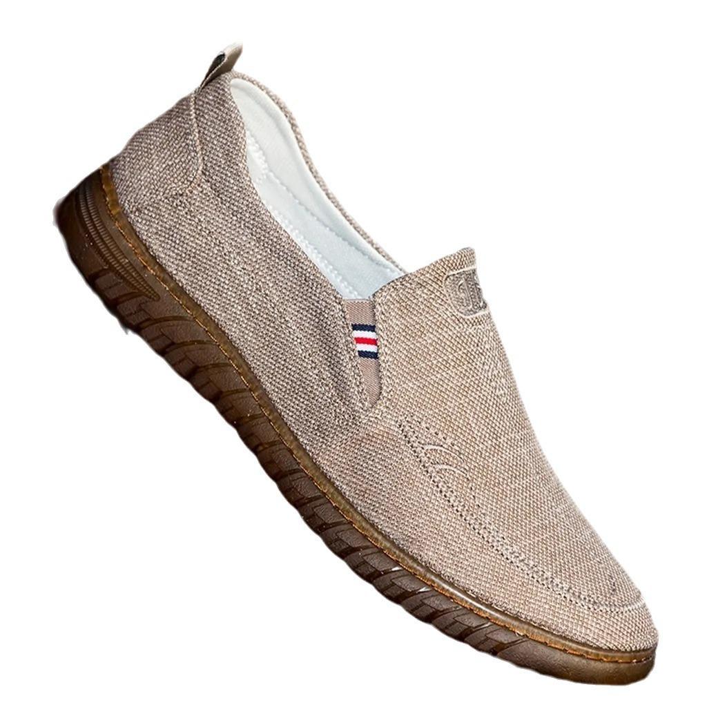 Spring and autumn beef tendon sole cloth shoes driving shoes breathable linen upper casual wear-resistant shoes men's shoes