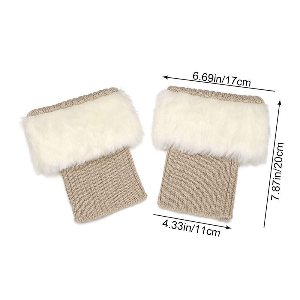 1 Pair Women Winter Knitting Leg Warmers Boot Cover Keep Warm Socks Solid Color Short Socks Boot Warmers Boot Toppers