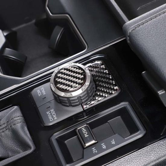 Carbon Fiber Multimedia Knob Switch Cover Trim For Tundra -24