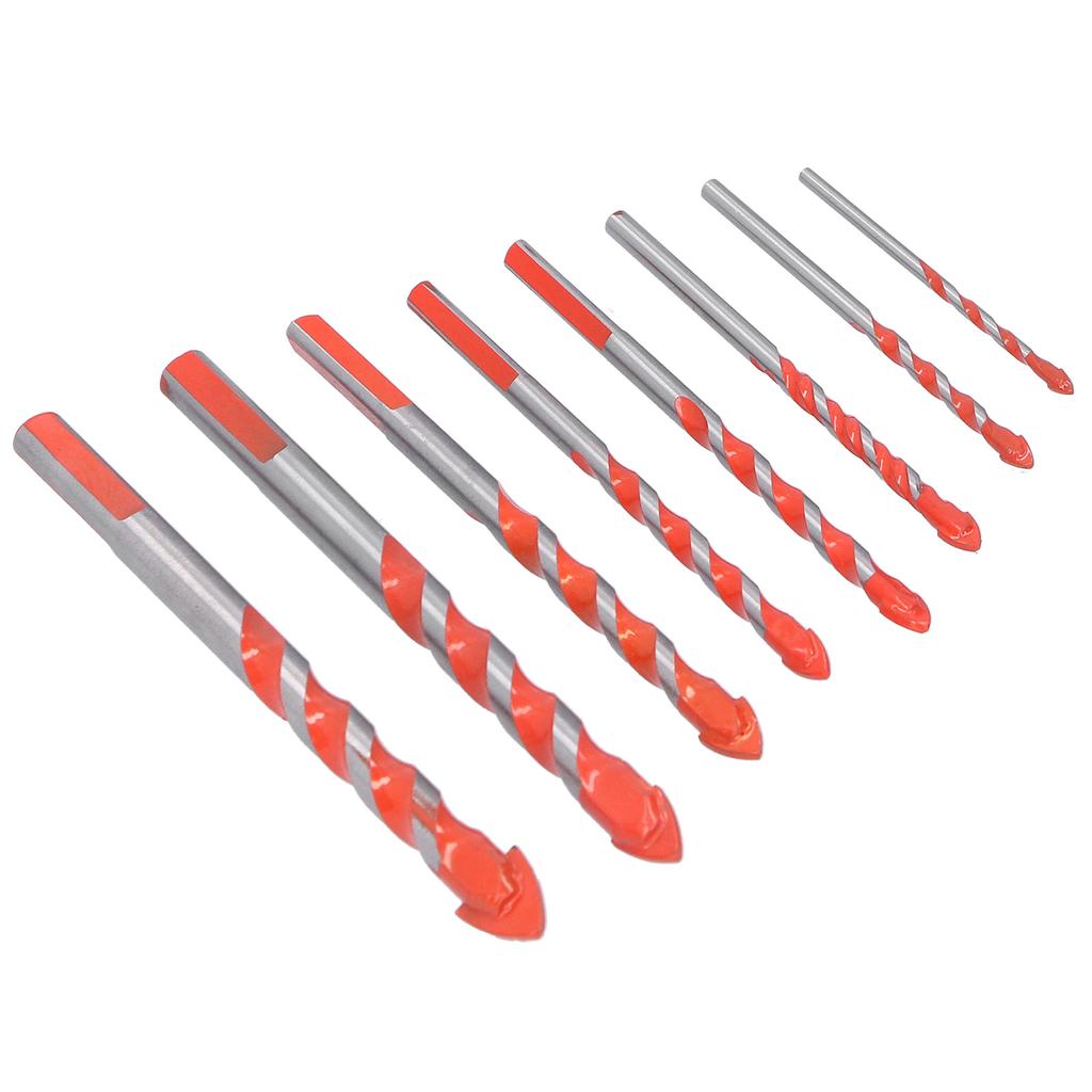 Drill Bit Set Multi Purpose Bits Accessory for Ceramic Tile Concrete Glass Drilling(8Pcs )