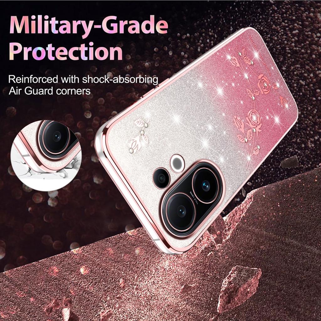 KADEM For vivo S30 5G Case Flower TPU Flexible Gradient Phone Cover