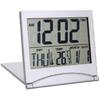 Folding Portable Desk Thermometer Calendar Alarm Clock - Digital Lcd Display Clock For Travel With Date Function