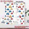 2D Flat Printing  JIT 2pcs   Curtains (Without Rod) Car Pattern Drapes Contemporary Chic Curtains Versatile Polyester Curtains