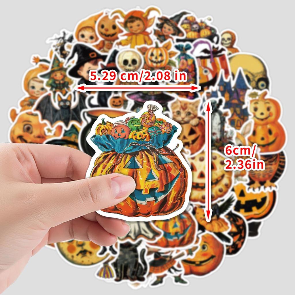 50 Halloween Graffiti Stickers - Waterproof DIY Decoration for Bottles & Computers